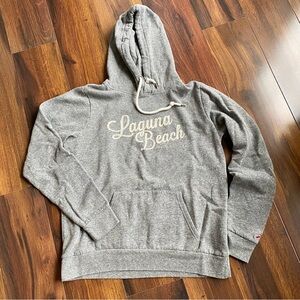 4/$20 League Laguna Beach Spell Out Heathered Gray Hoodie Large